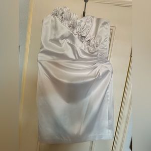 White strapless cocktail or wedding dress, size 10
